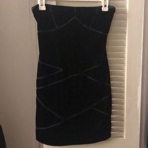 Silence & Noise Black Velvet Tube Top Dress XS